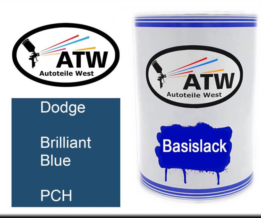 Dodge, Brilliant Blue, PCH: 500ml Lackdose, von ATW Autoteile West.